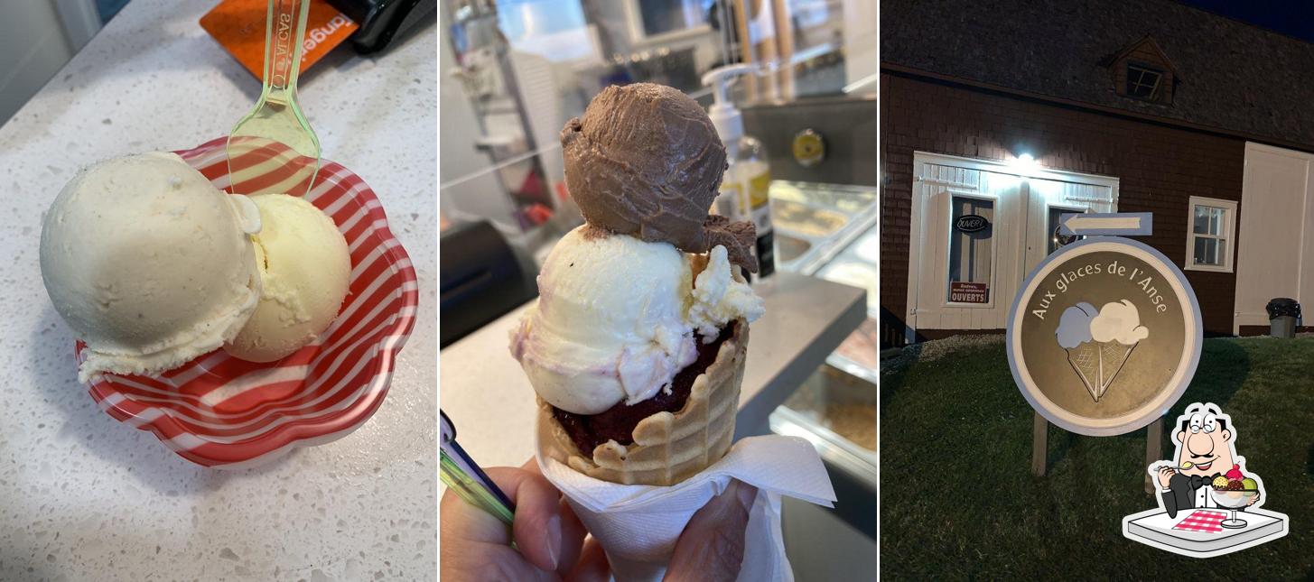 Aux glaces de l'Anse offre une variété de desserts