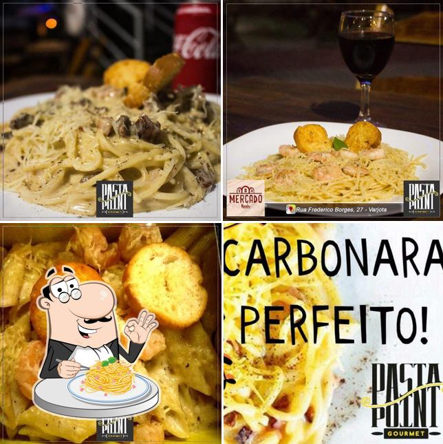 Espaguete carbonara em Pasta Point Gourmet