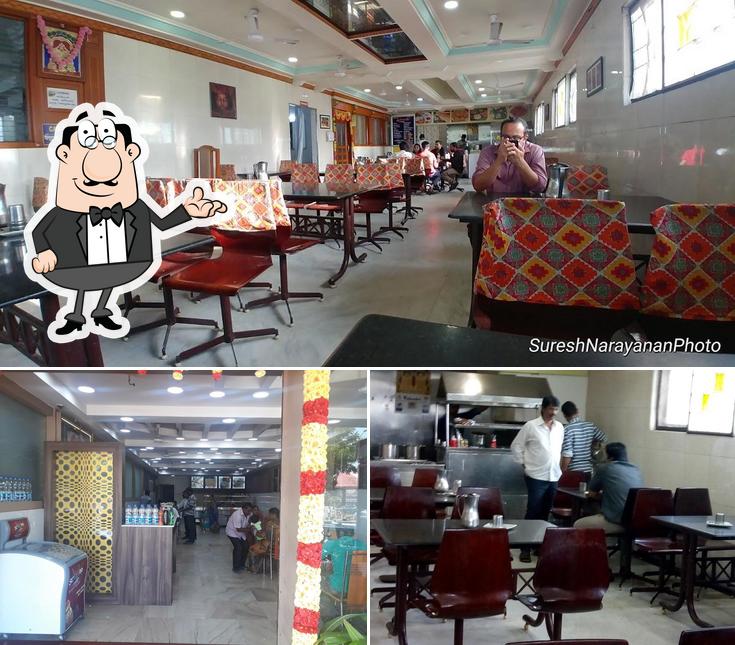The interior of Hotel Aryaas madurai Food and Accommodation