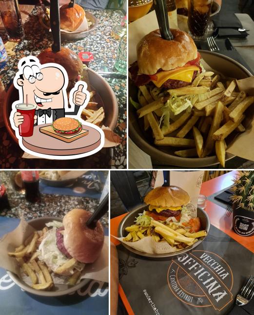 Vecchia Officina Cantina Bistrot propone un'ampia gamma di opzioni per gli amanti dell'hamburger