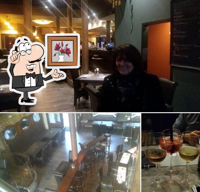 La intérieur et de l'alcool du restaurant