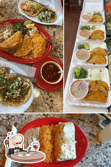 Food at El Azteca Mexican Restaurant