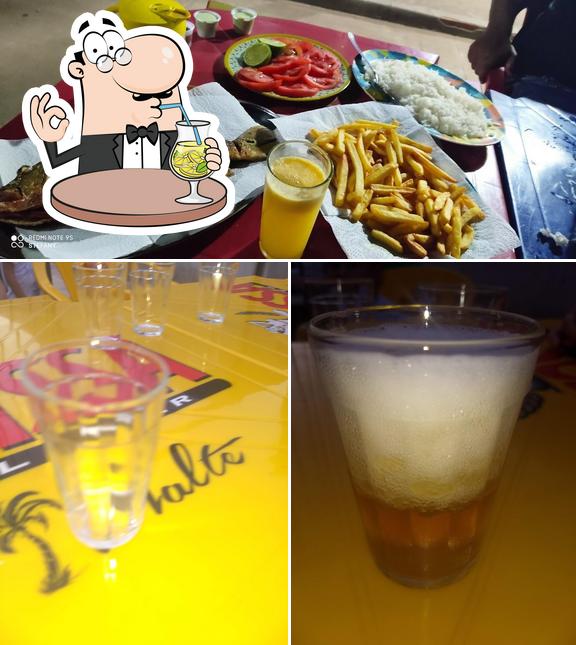 A ilustração da bebida e friso no Bar do Bolinho