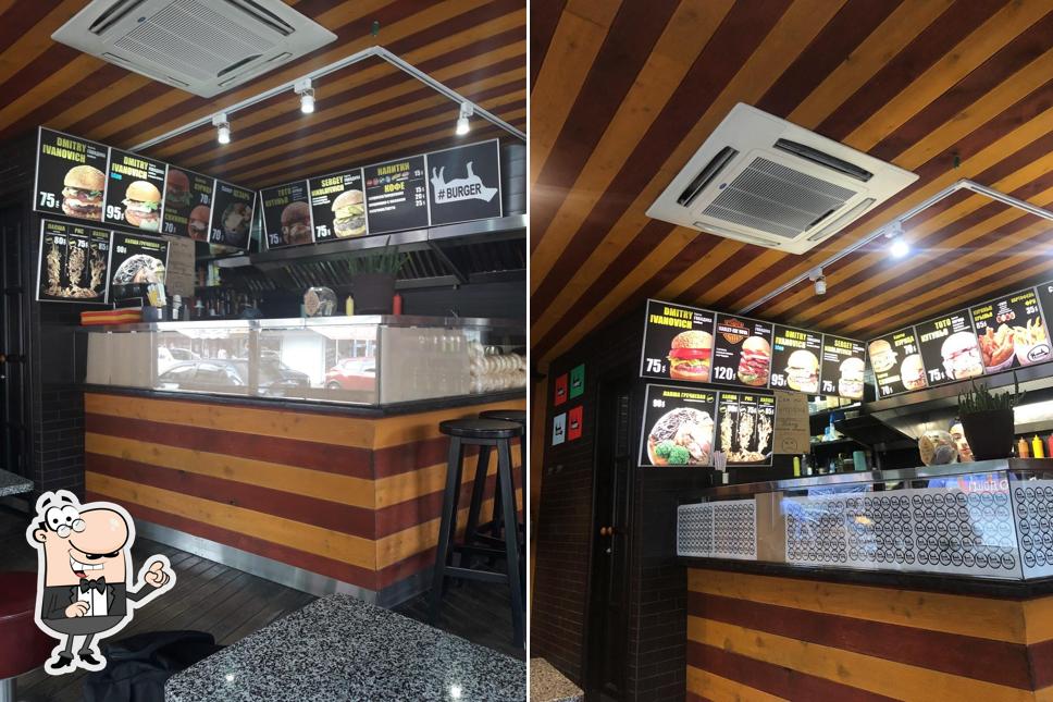 Посмотрите на внутренний интерьер "Кафе № burger"