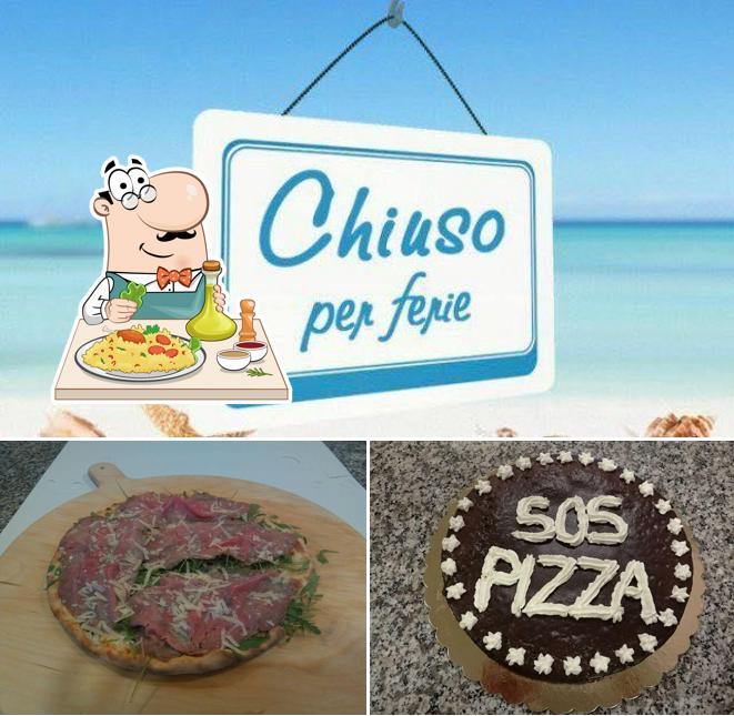 Dai un’occhiata alla foto che raffigura la cibo e esterno di Sos Pizza