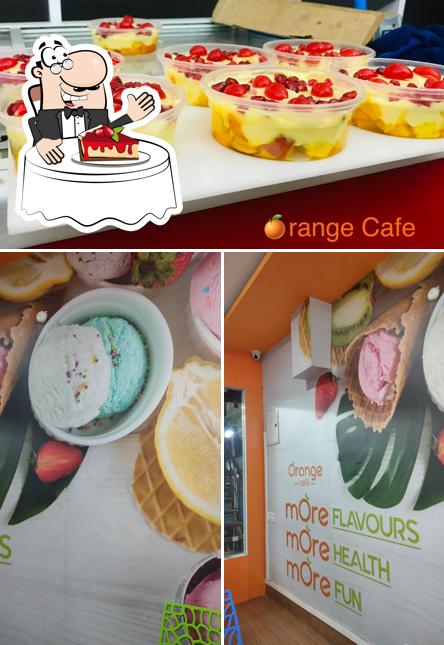 Orange Cafe offers a selection of desserts
