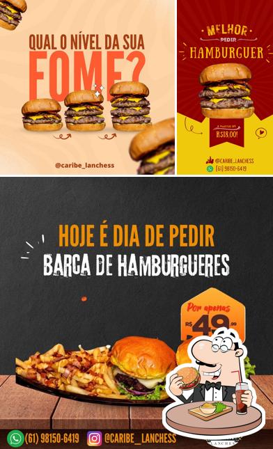 Hambúrguer em Caribe Lanches