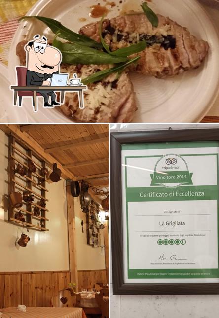 La interni e cibo del ristorante