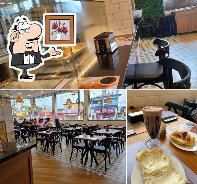 O interior do Bella Caiçara Padaria e Pizzaria