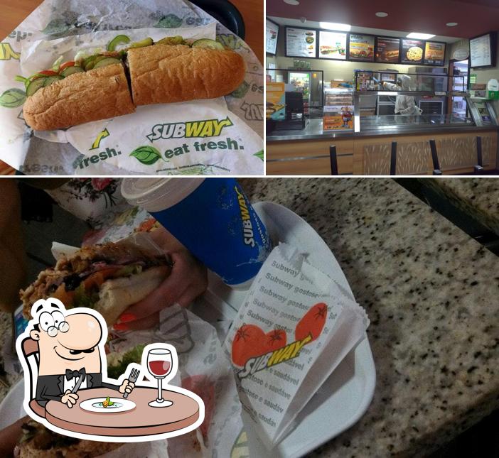 A ilustração do Subway’s comida e interior