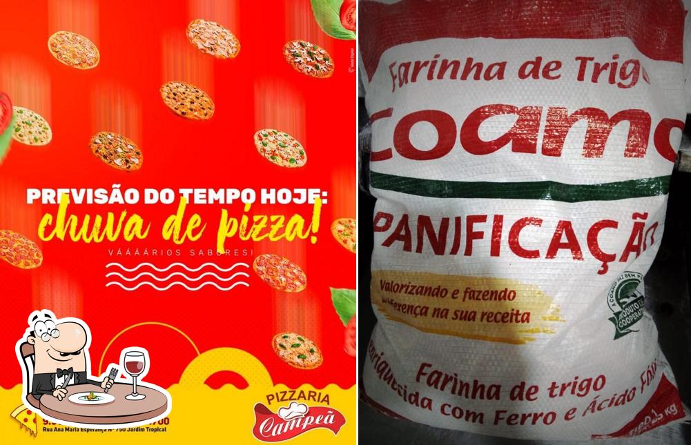 Comida em Pizzaria Campeã