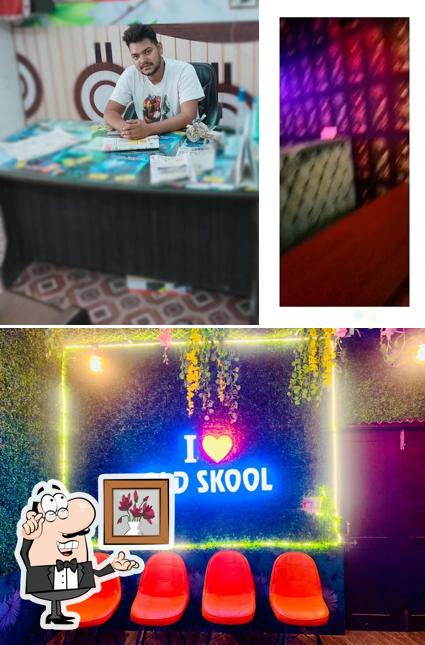 The interior of Old skool cafe
