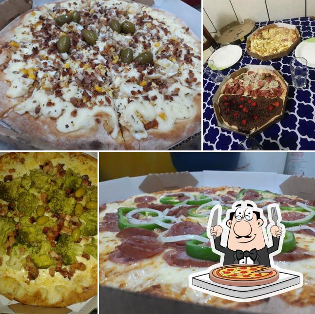 Escolha pizza no Pizzaria Veloso