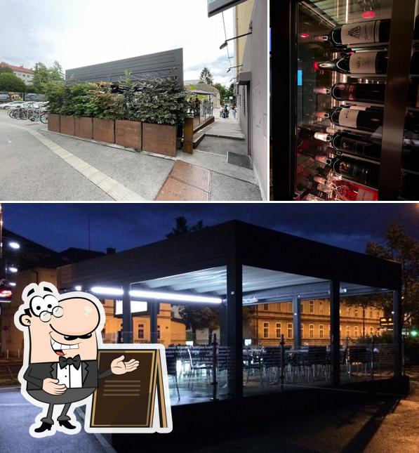 Tra le varie cose da Italian restaurant Mirje si possono trovare la esterno e vino