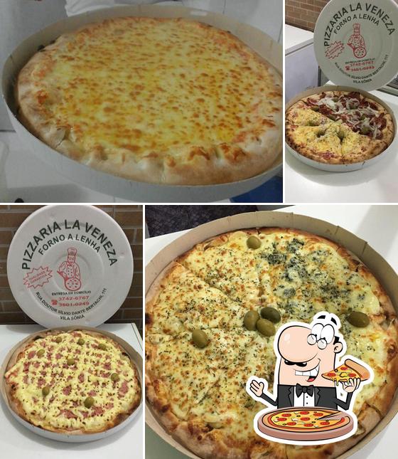 Experimente pizza no Pizzaria Lá Veneza