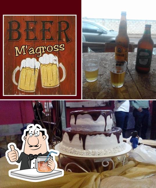 Entre diversos coisas, bebida e sobremesa podem ser encontrados a Magro's Beer: Choperia e Espeteria
