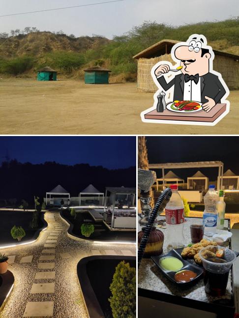 This is the picture depicting food and exterior at New Hotshot Corner