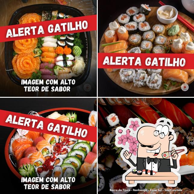 Prove diversas opções de sushi