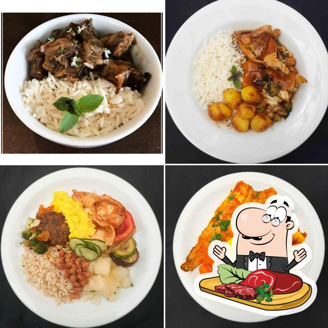 Escolha refeições de carne do menu