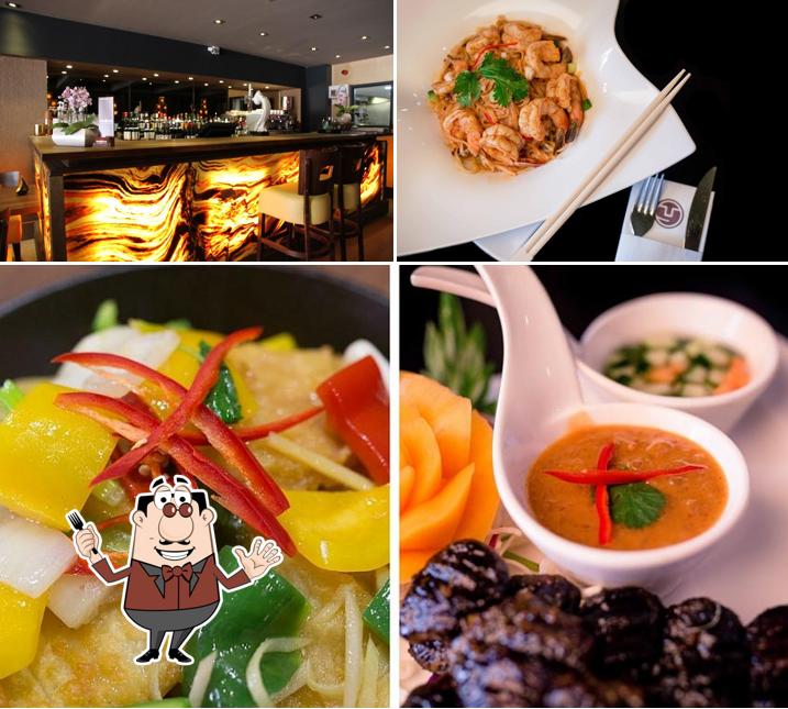 Estas son las fotos que muestran comida y barra de bar en Tom Yam