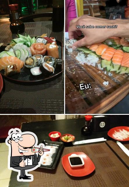 Escolha diferentes opções de sushi