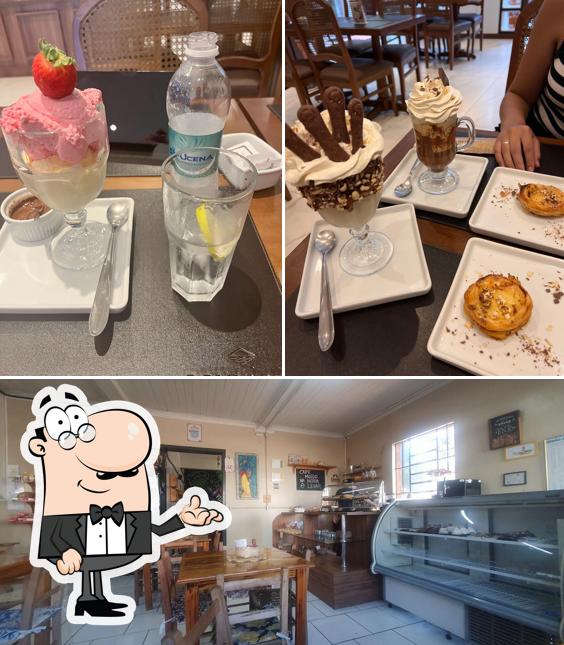 Dê uma olhada a ilustração ilustrando interior e comida no Chocolate Lugano Passo Fundo