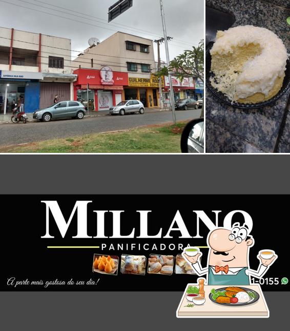 Entre diferentes coisas, comida e exterior podem ser encontrados no Panificadora Millano