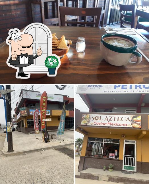Mira las fotos donde puedes ver exterior y interior en Sol Azteca Restaurante Comida Mexicana Y Mariscos