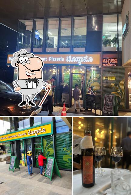 This is the image depicting exterior and beverage at Toscano