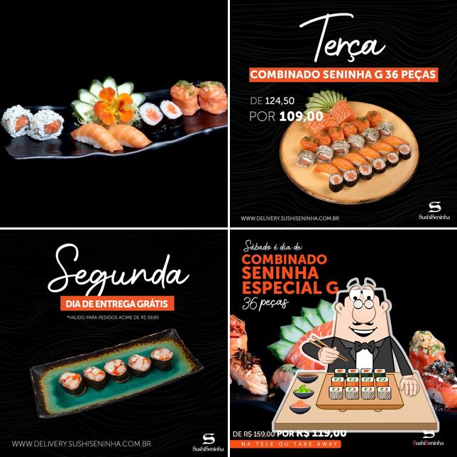 Peça diferentes opções de sushi