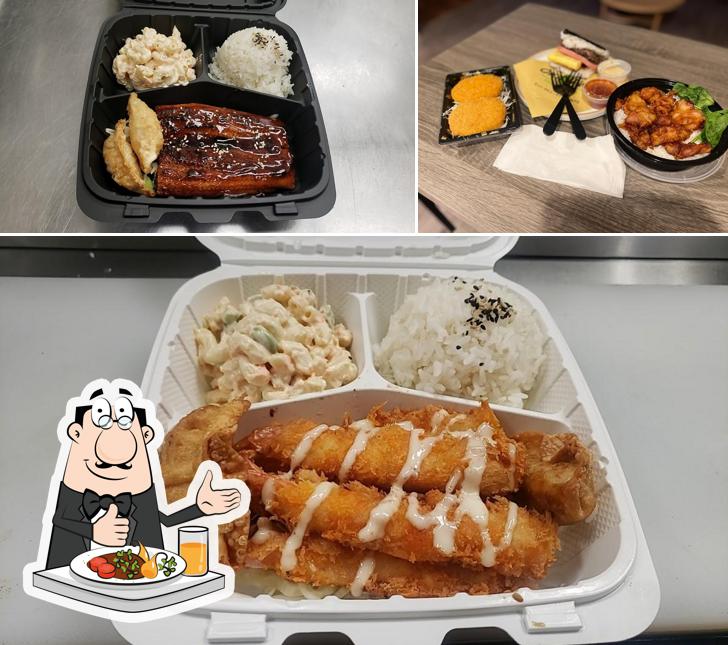 Platos en Okinawa BBQ & onigiri