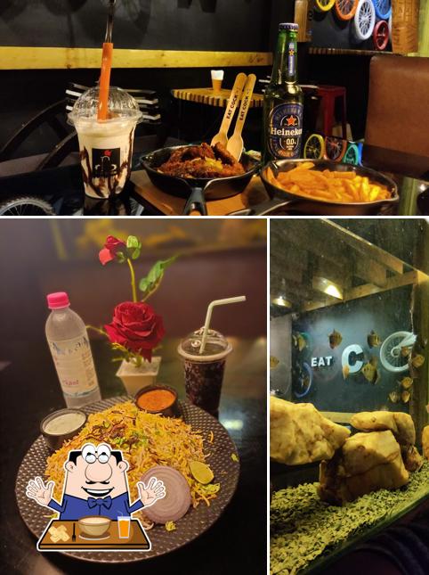 This is the image displaying food and beer at EAT COCK resto & JAIL mandi