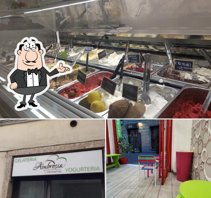 Gelateria Yogurteria Ambrosia Firenze si caratterizza per la interni e cibo