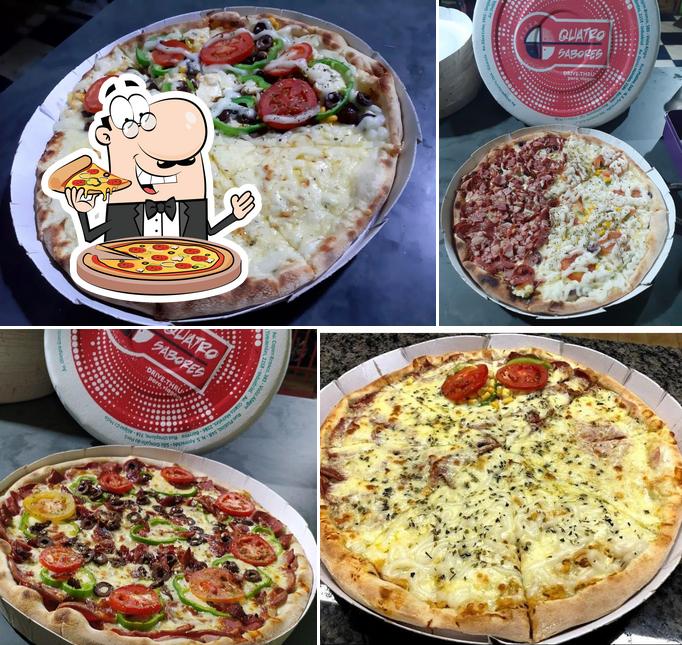 Consiga pizza no Pizzaria Quatro Sabores