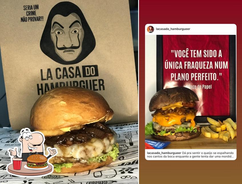 Consiga um hambúrguer no La casa do hambúrguer