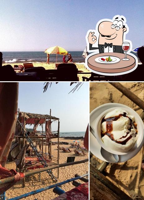 This is the image displaying food and interior at Five Five Bar & Restaurant Tents