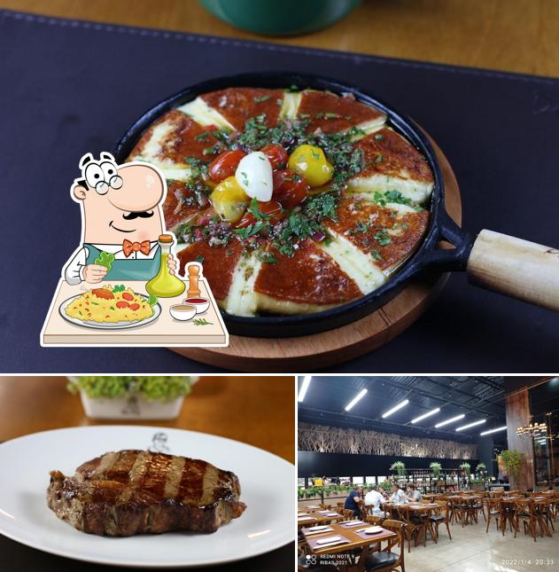 Dê uma olhada a imagem ilustrando comida e interior no Don Luiz