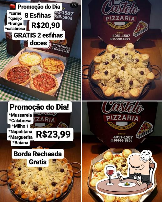 Comida em Pizzaria Castelo