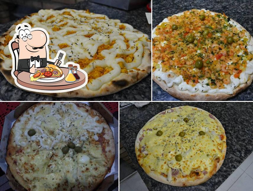 Escolha pizza no Pizzaria Brasil