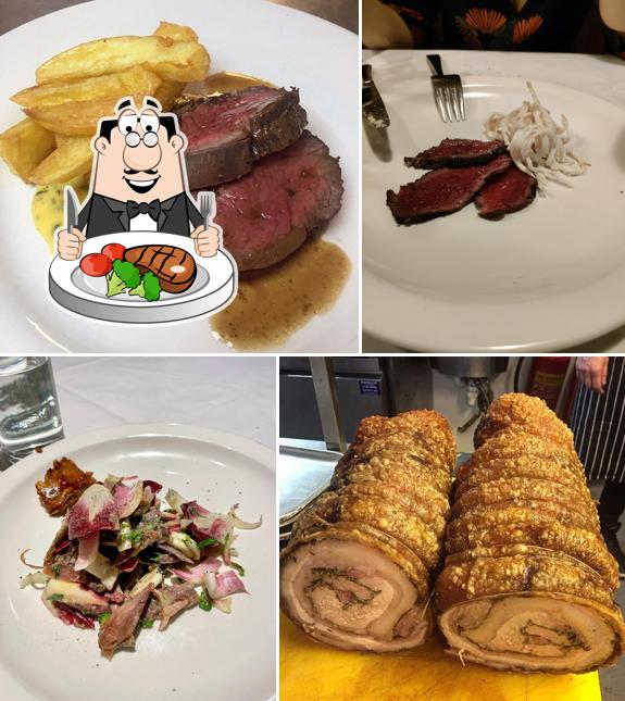 Meat dishes are offered by Andrew Edmunds Restaurant