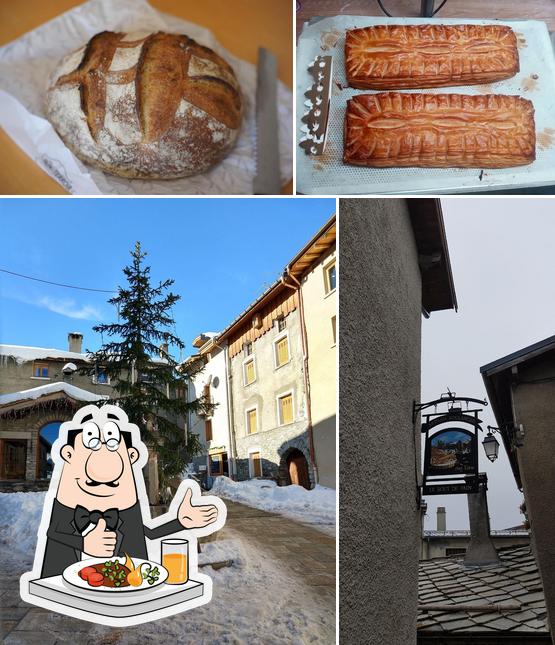 Parmi les différentes choses de la nourriture et la extérieur, une personne peut trouver sur Boulangerie Aussois Le bout de pain