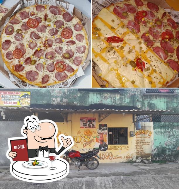 Comida em Mano's Pizza