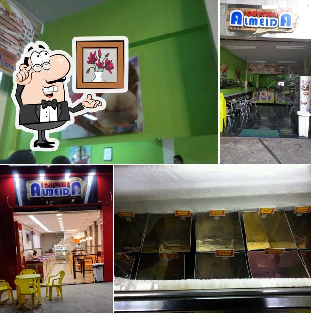 O interior do Sorveteria Almeida