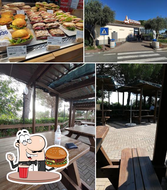 Prenditi un hamburger a Autogrill Piani d'Invrea Nord