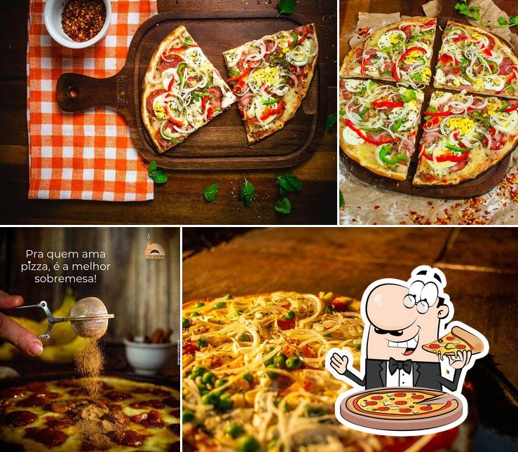 Escolha pizza no Pizzaria Marielli