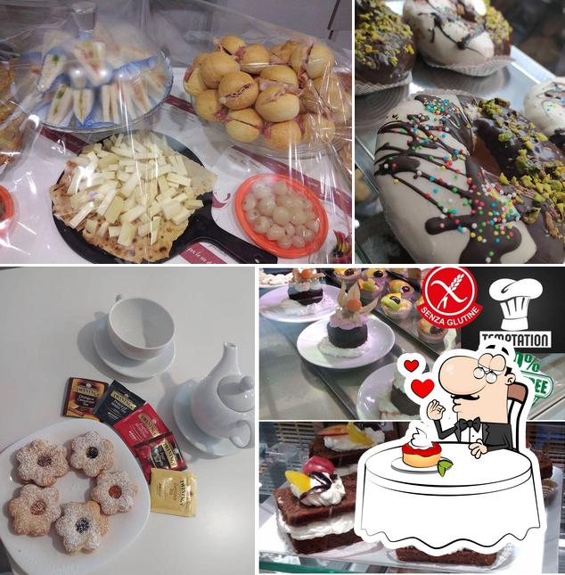 Temptation pasticceria caffetteria serve un'ampia selezione di dolci