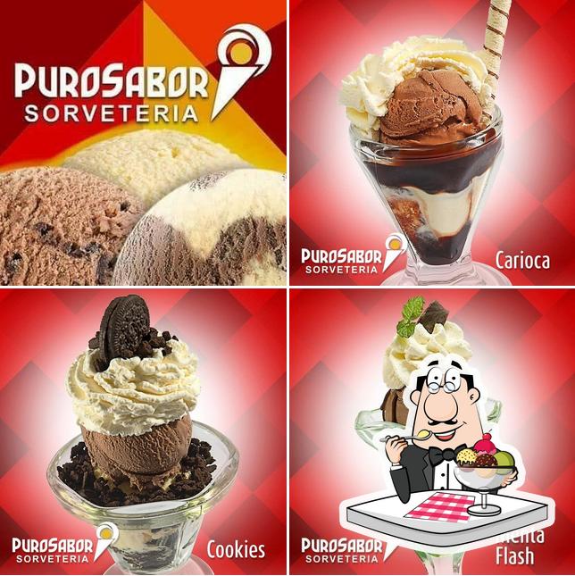 PURO SABOR Sorveteria provê uma escolha de pratos doces