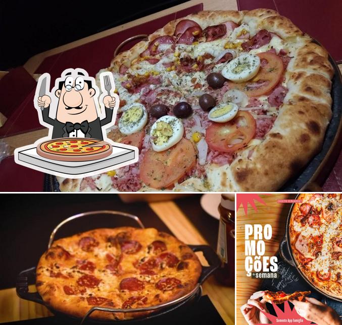 Escolha pizza no Famiglia da Pizza