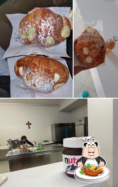 Tra le varie cose da Le delizie di Zia Sara Cornetteria (ex Aux milles delices) si possono trovare la cibo e interni