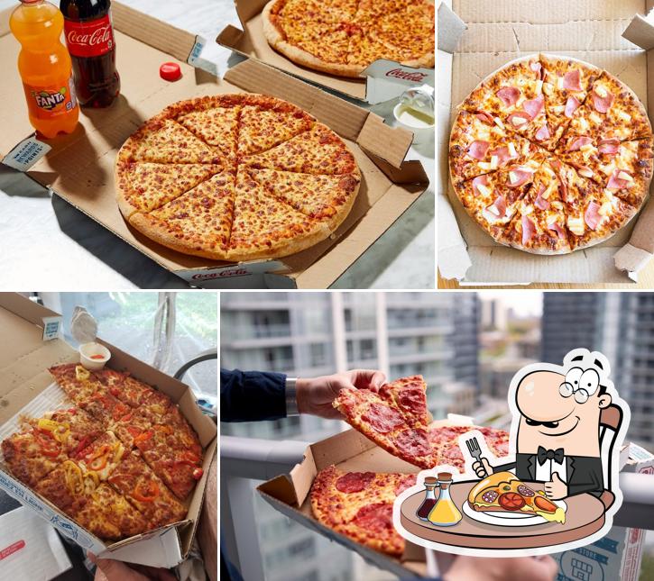 A Domino's Pizza, vous pouvez prendre des pizzas